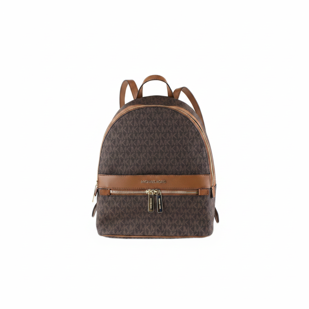 Michael Kors Rhea Medium Backpack "Brown MK / Acorn / Gold"