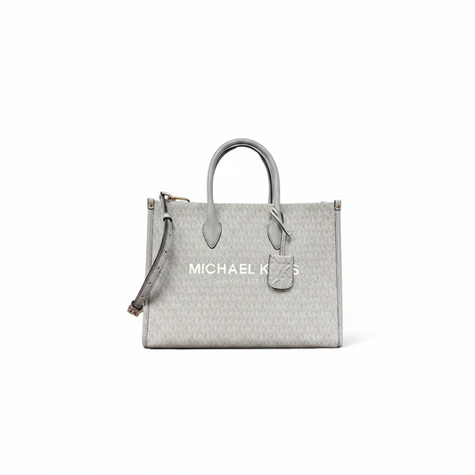 Michael Kors Mirella Medium Tote Bag Silver Grey