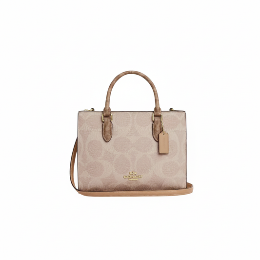 Coach Zoe Carryall Sand Tan Signature Canvas