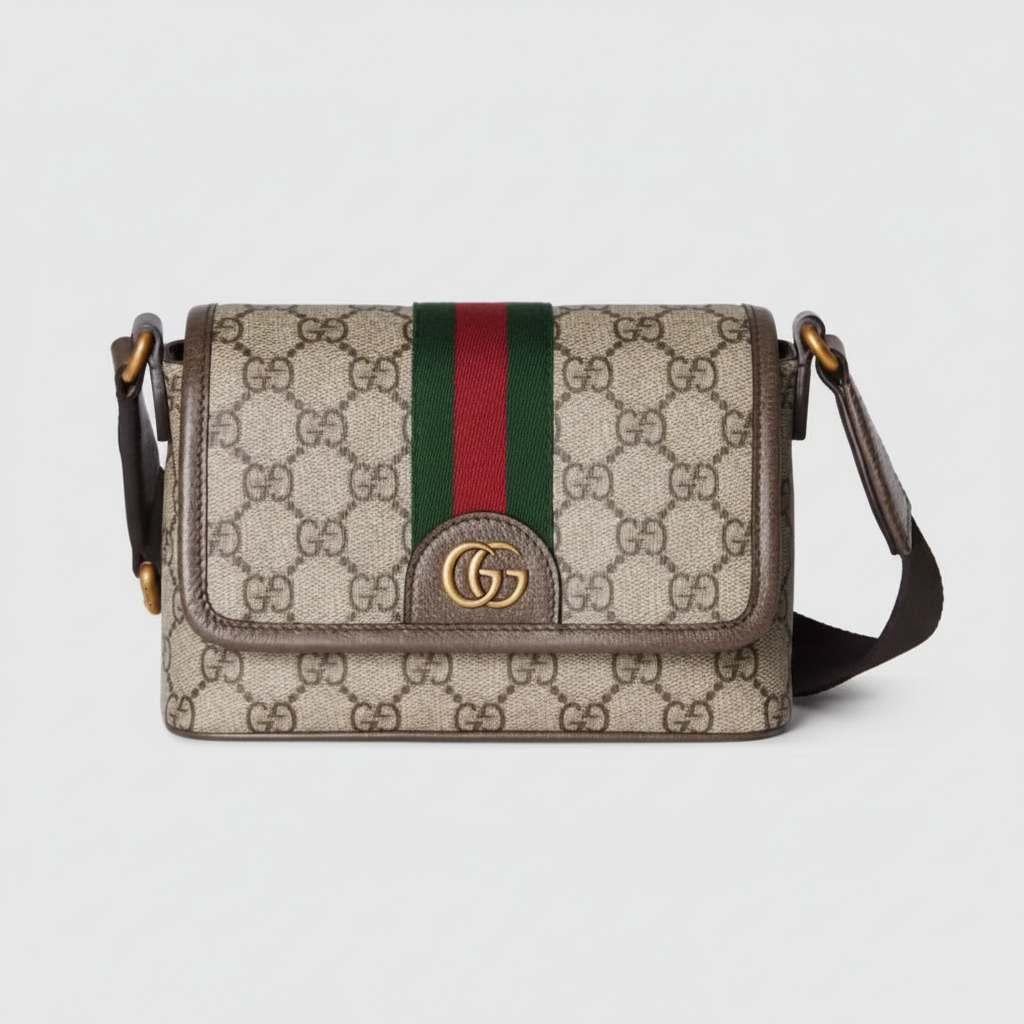 Gucci Ophidia Mini Shoulder Bag "GG Supreme / Web / Gold"