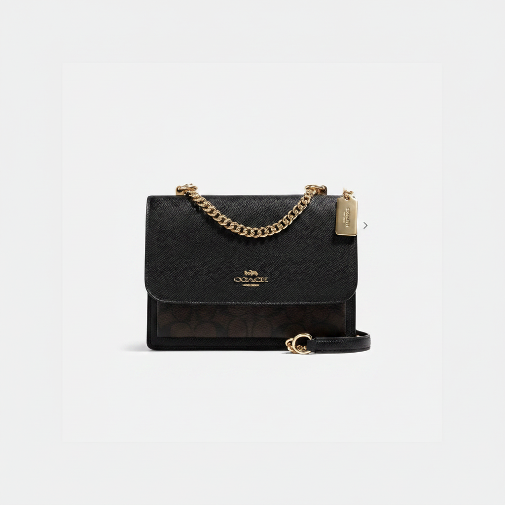 Coach Klare Crossbody "Black Signature Canvas / Black Leather / Gold"