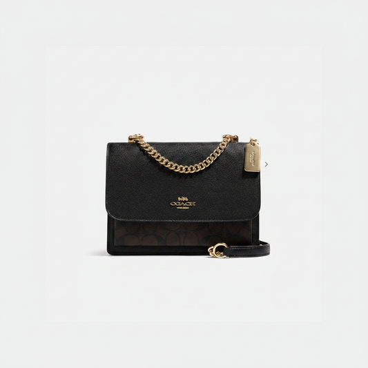 Coach Klare Crossbody "Black Signature Canvas / Black Leather / Gold"