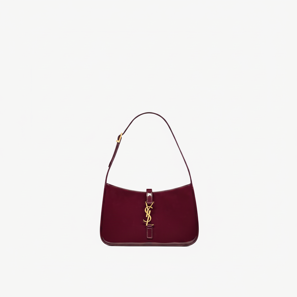 Saint Laurent Le 5 à 7 Hobo "Bordeaux / Gold"