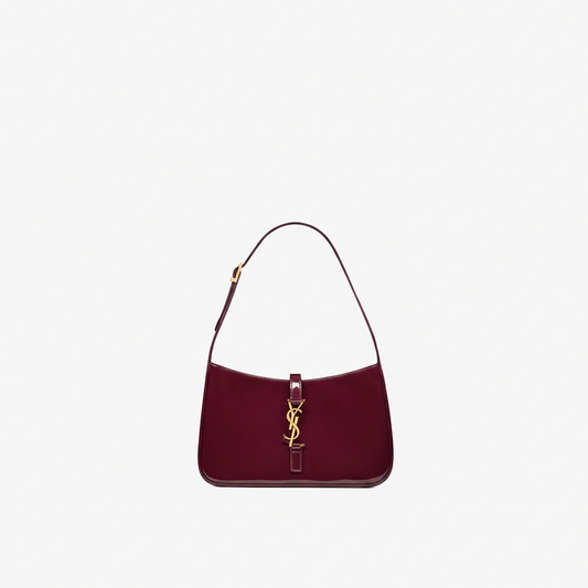 Saint Laurent Le 5 à 7 Hobo "Bordeaux / Gold"