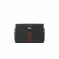 Small Chain Shoulder Bag Black Leather Web