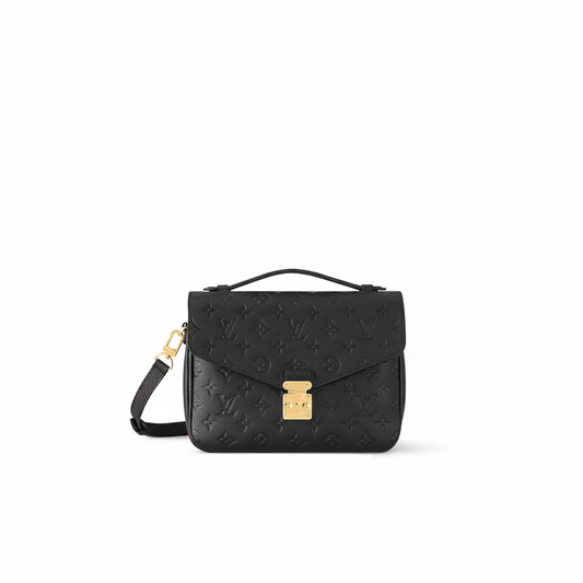 Louis Vuitton Pochette MÃ©tis in Black Monogram Empreinte Leather with Gold Hardware