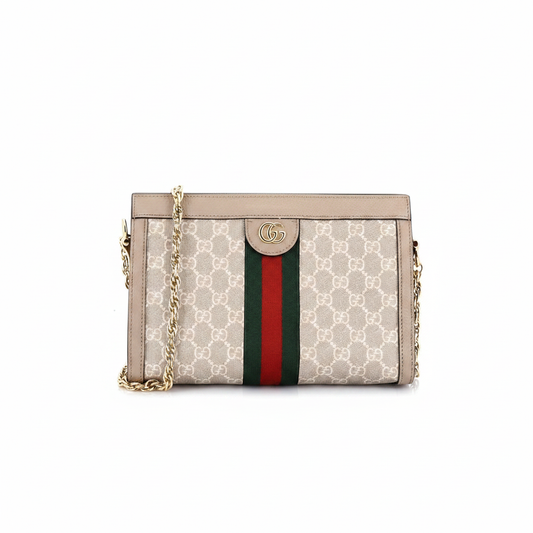 Gucci Ophidia GG Small Chain Shoulder Bag Beige Web