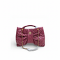 Chanel Bow Quilted Bag in Dark Rose Mauve Lambskin with Gold CC Logo and Gold Chain Straps