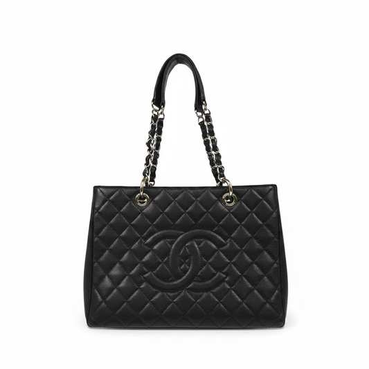 Chanel Grand Shopping Tote (GST) "Black / Caviar / Silver"