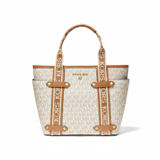 Michael Kors Maxi Tote Vanilla Acorn Logo Strap